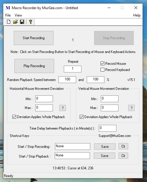 Screenshot of Macro Recorder running on Windows